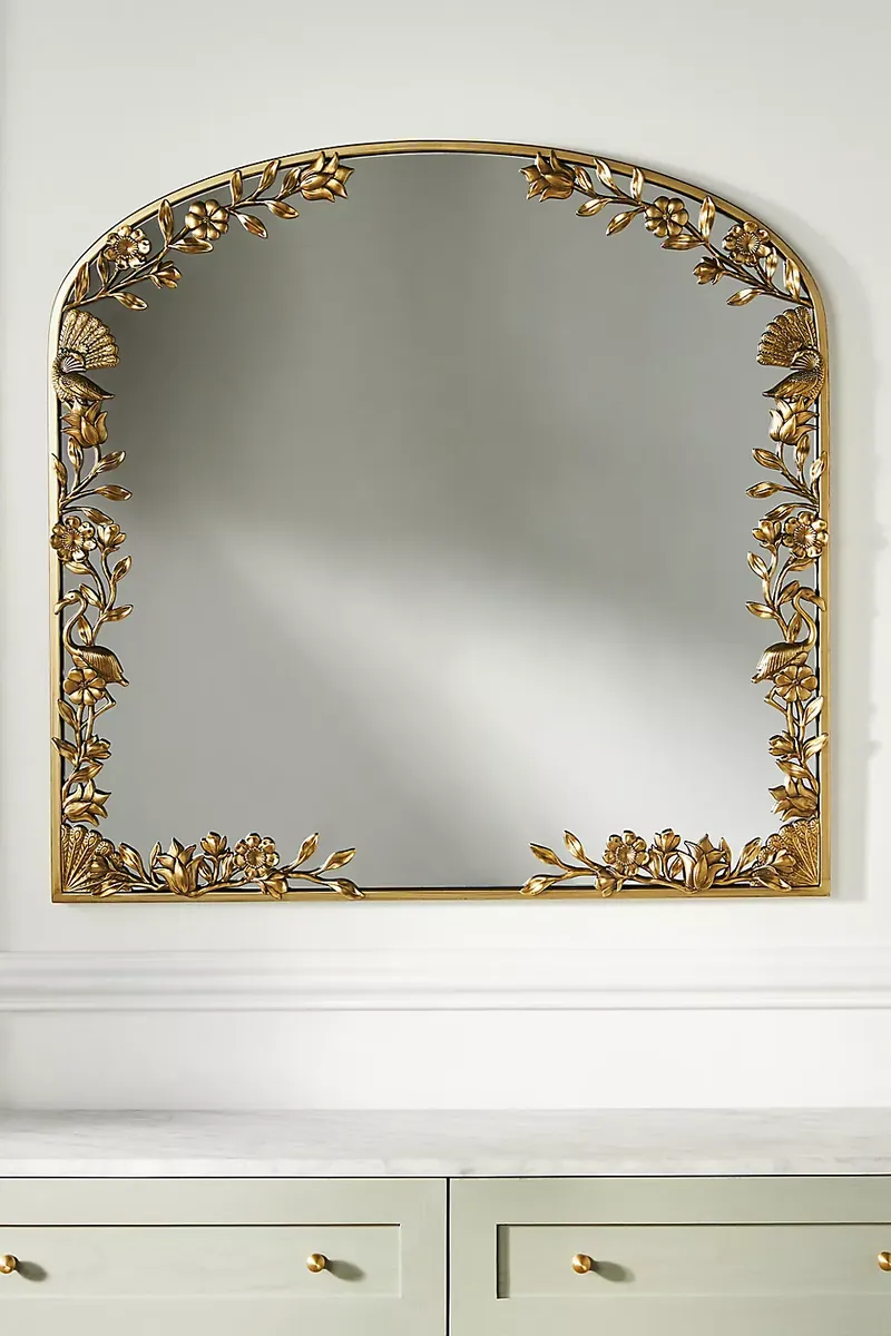 Floral Animal Mantel Wall Mirror