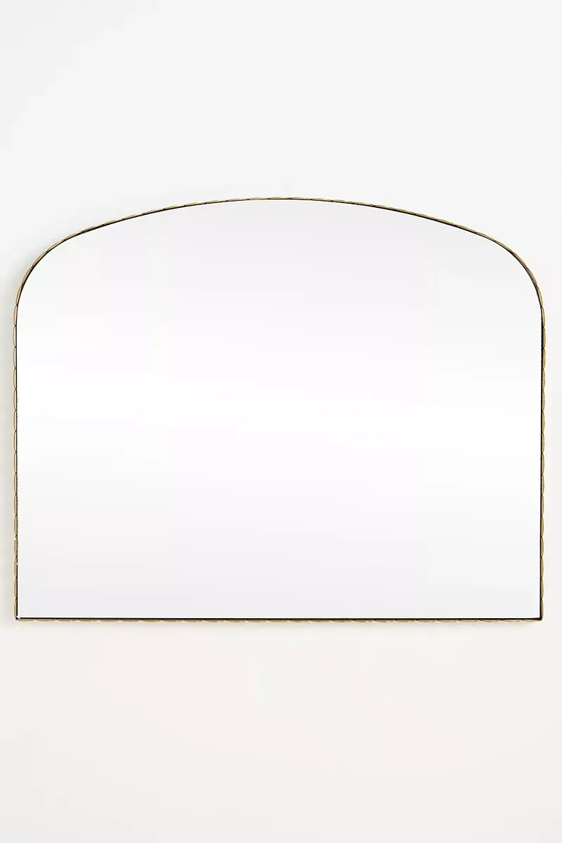 Scalloped Metal Mantel Mirror